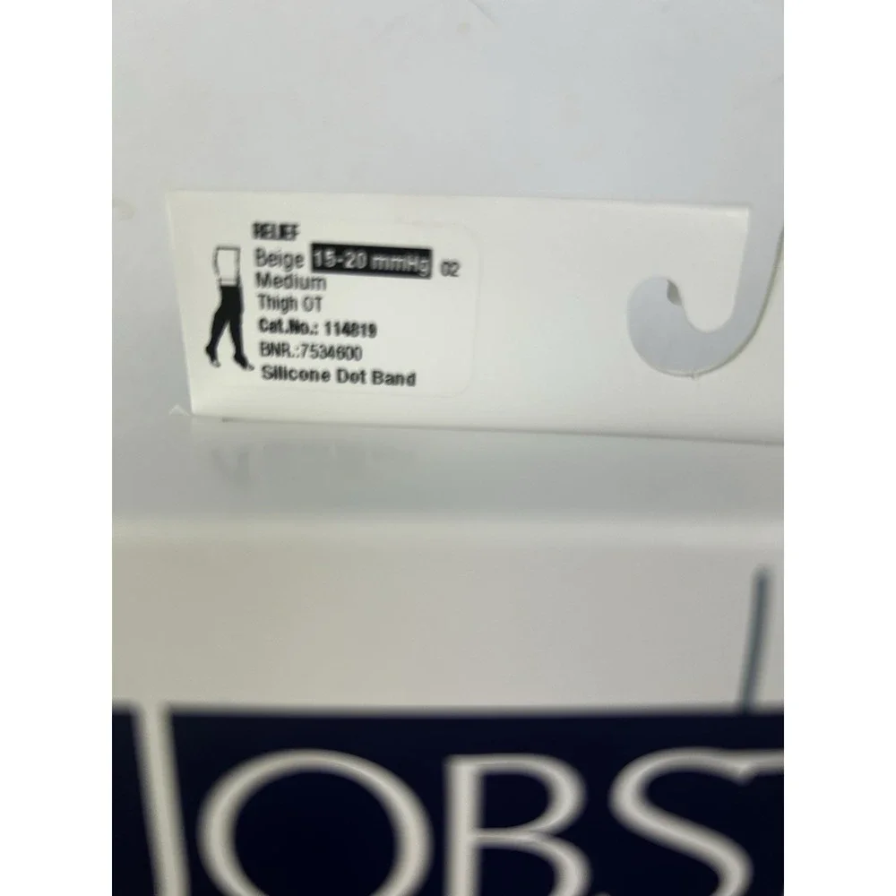Jobst Unisex Relief Medical OT Compression Socks Thigh High Nude‎ 15-20 mmHG NEW